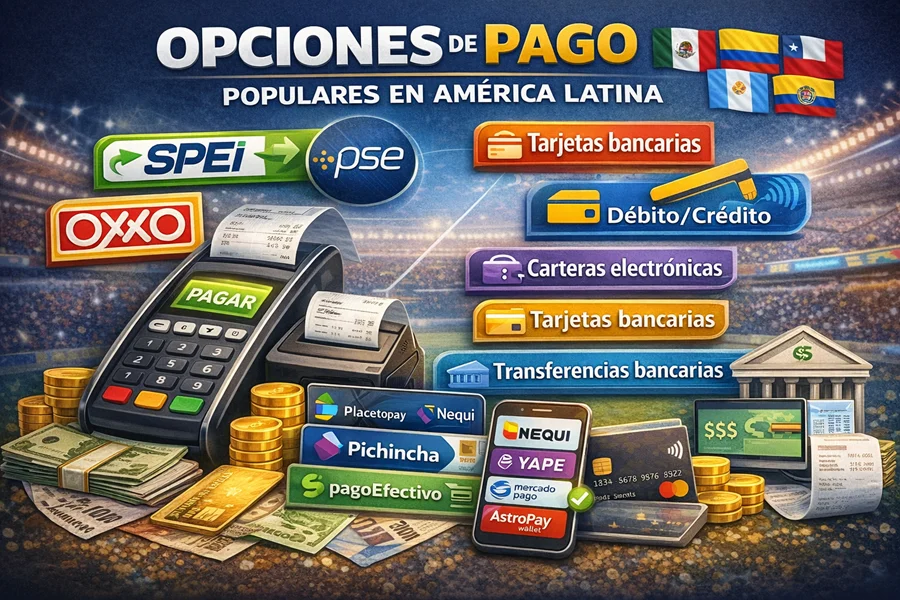 Opciones de pago en apuestas deportivas en América Latina