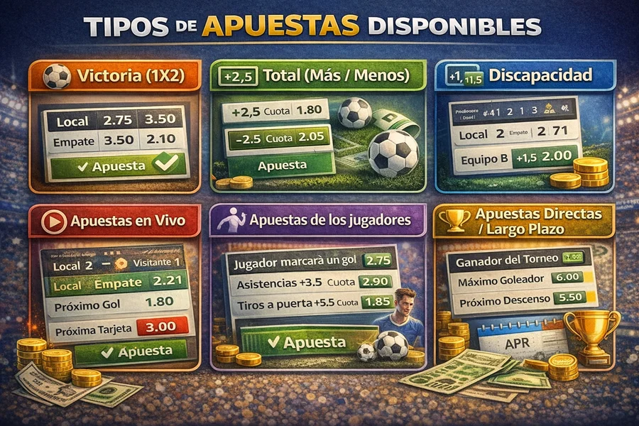 Tipos de apuestas deportivas disponibles en América Latina